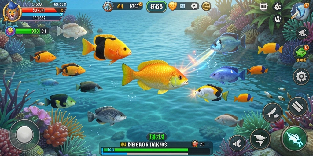Screenshot dari gameplay Tembak Ikan 8768 yang menarik.