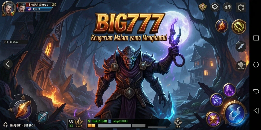 Tangkapan layar BIG777 menampilkan pemain yang dikejar oleh makhluk menyeramkan di kegelapan.