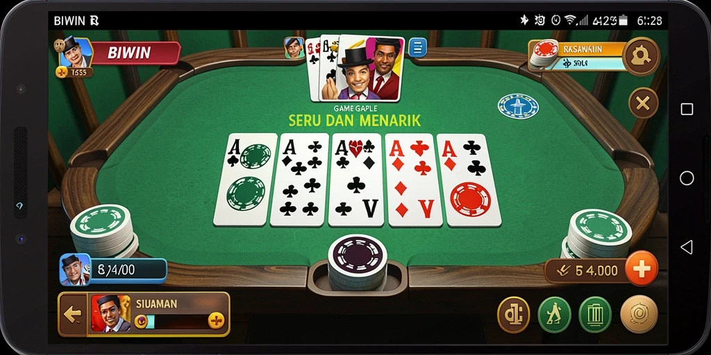 Screenshot gameplay BIWIN menunjukkan serunya bermain gaple secara online.