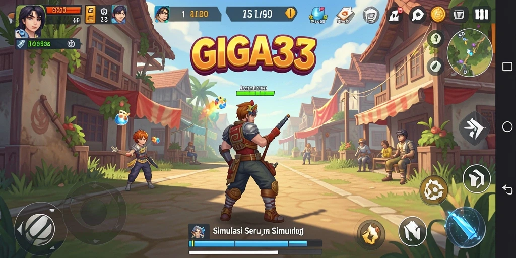 Screenshot GIGA33 menampilkan gameplay simulasi yang dinamis dan menarik.