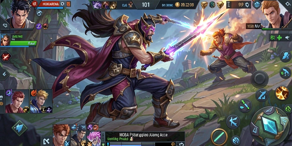 Tampilan gameplay seru dan menegangkan di HOKIARENA.