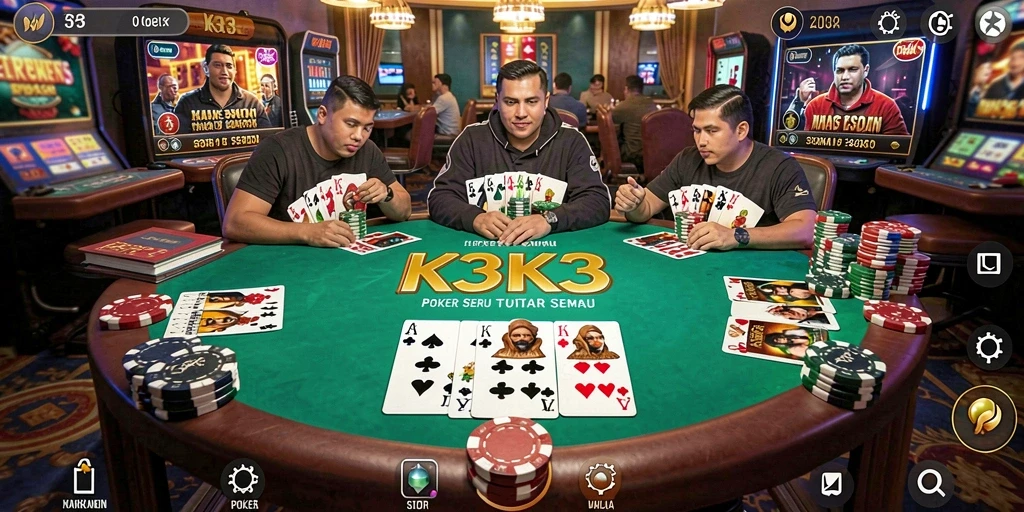 Gambaran tampilan permainan Poker K3K3 yang seru.