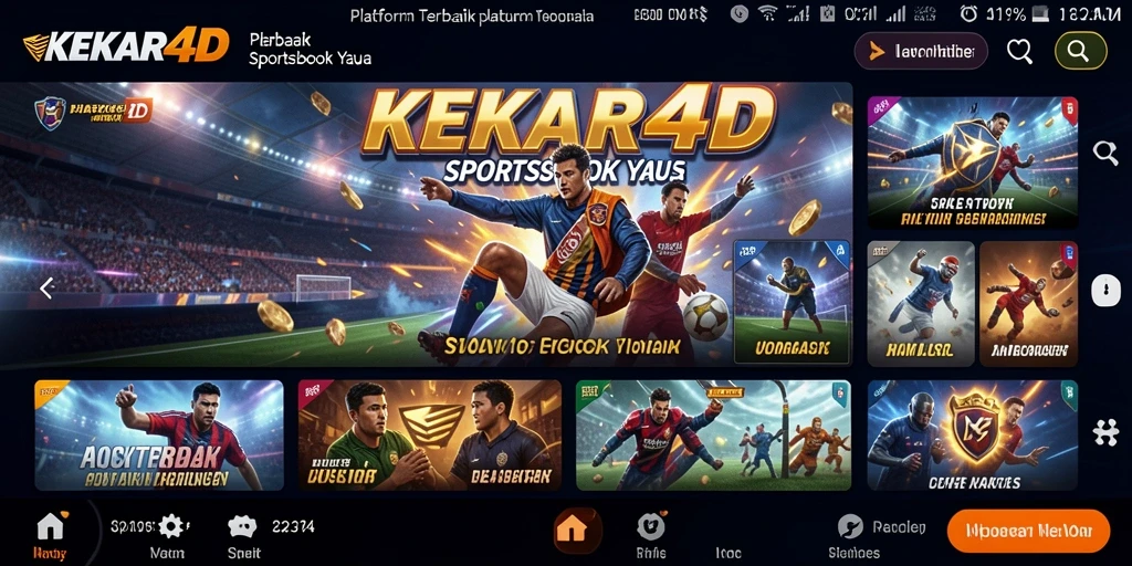 Tampilan antarmuka utama KEKAR4D saat melakukan taruhan olahraga.