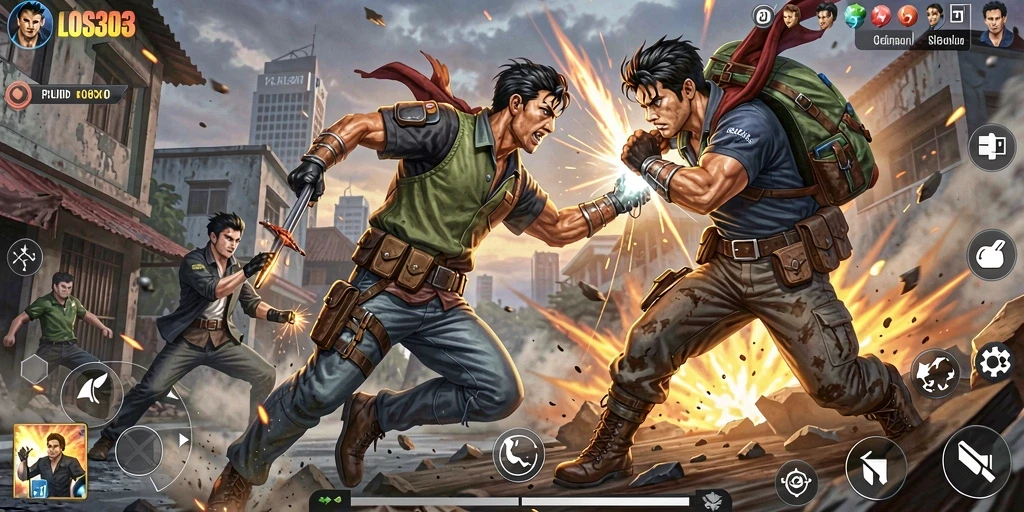 Screenshot menunjukkan aksi mendebarkan dari permainan LOS303.