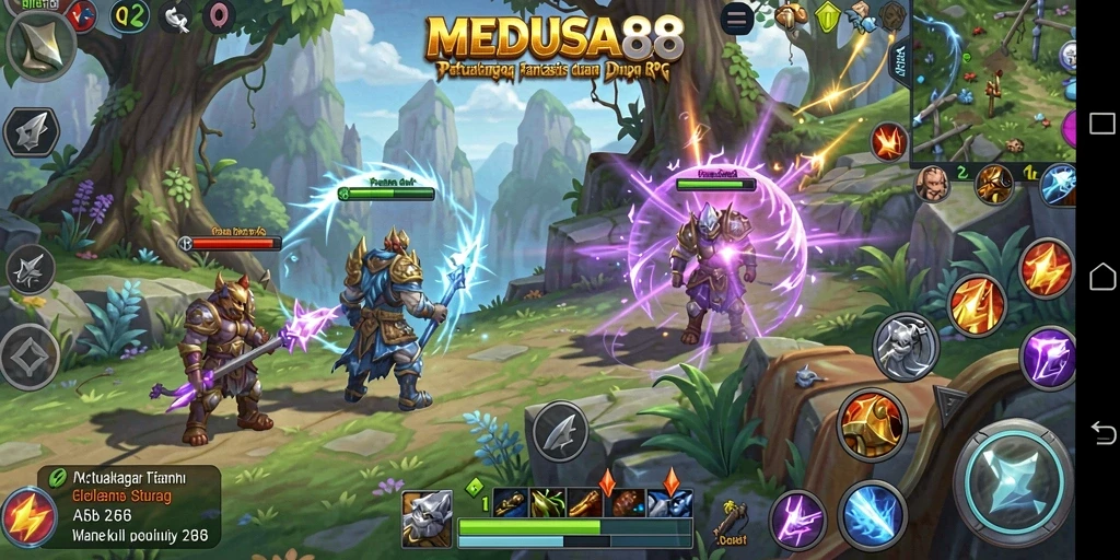 Tampilan gameplay RPG yang seru dalam MEDUSA88, siap untuk petualangan Anda.