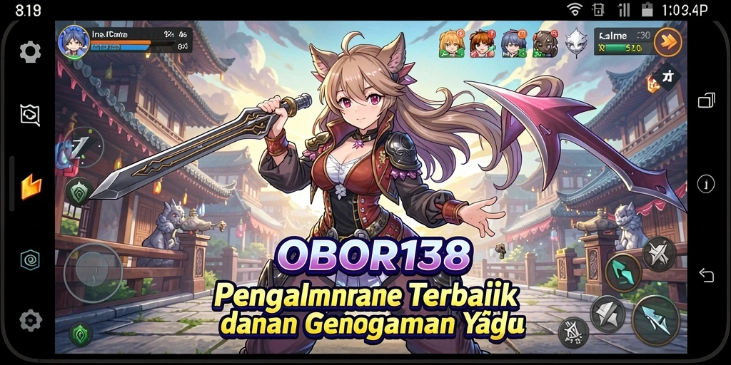 Tampilan gameplay yang penuh aksi dalam OBOR138 menampilkan karakter Anime favorit.