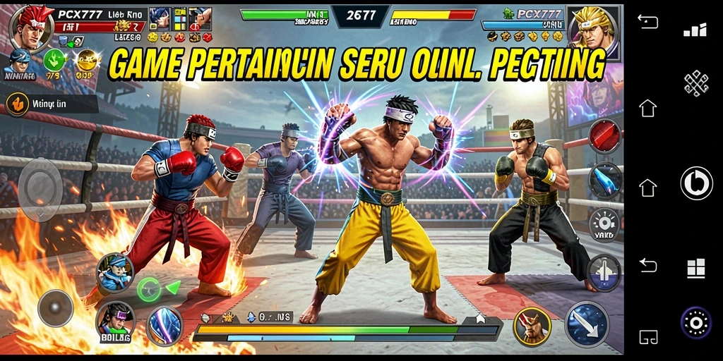 Tampilan gameplay PCX777 yang menegangkan dalam pertarungan Fighting.