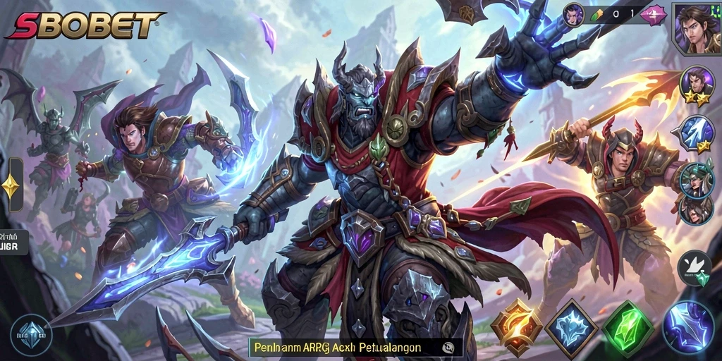 Screenshot SBOBET menampilkan aksi pertarungan ARPG yang seru.