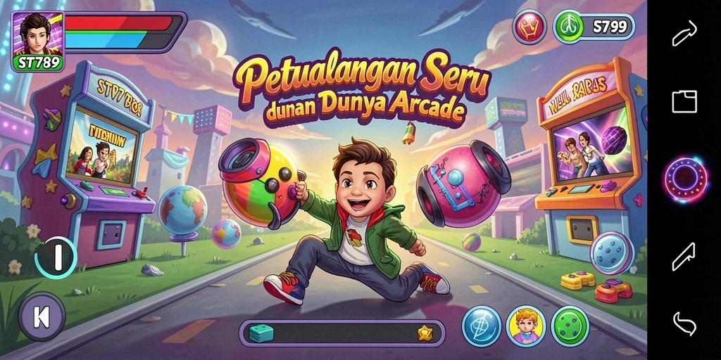 Screenshot ST789 menunjukkan aksi seru gameplay Arcade.