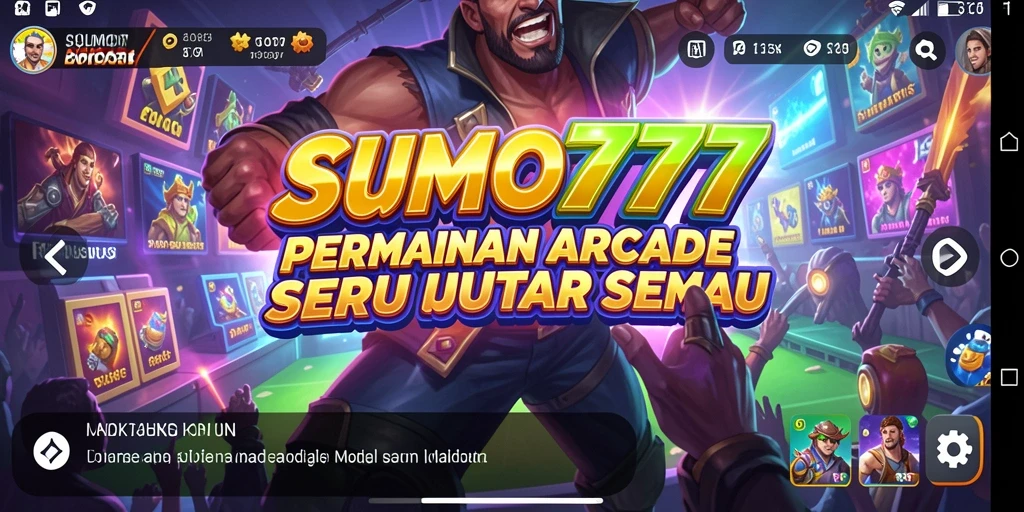 Screenshot utama menunjukkan aksi seru dalam permainan Arcade SUMO777.