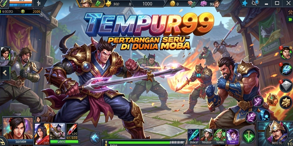 Tampilan aksi seru gameplay TEMPUR99 dengan karakter bertarung.