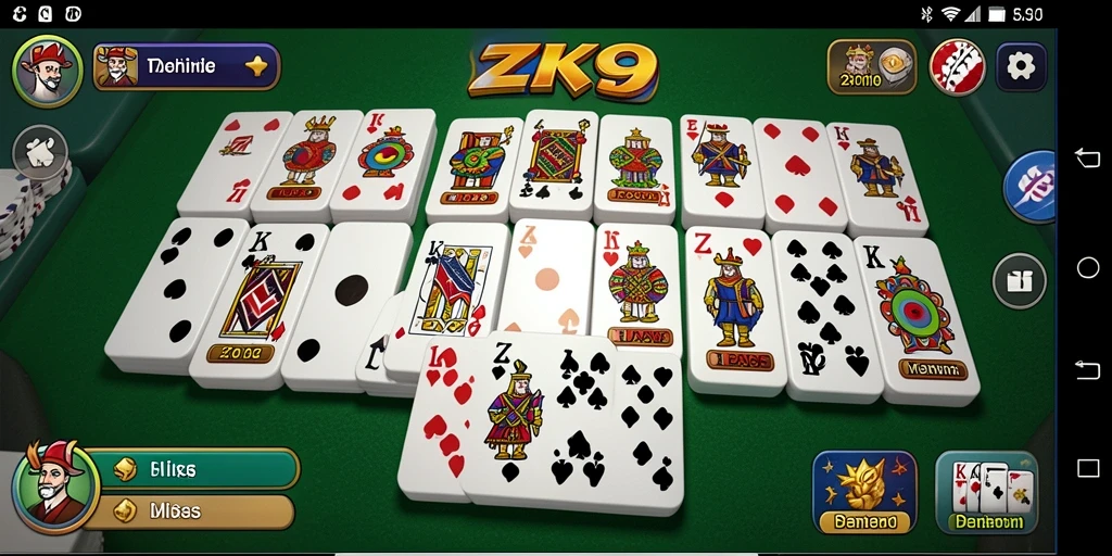 Screenshot ZK9 menampilkan suasana seru permainan Domino.