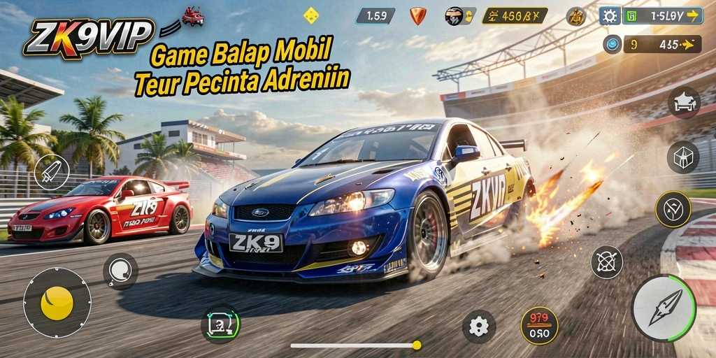 Tampilan menarik dari gameplay balapan mobil ZK9VIP yang penuh aksi.